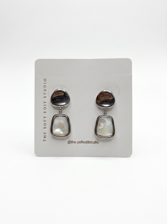Pearl Frame Drop Earrings